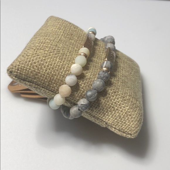 Multi-color bead Love & grey Hope Bracelet set - Picture 3 of 8